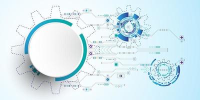 3d tech circle design with connecting digital lines  vector