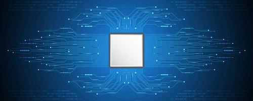 Concepto de tecnología de placa de circuito de CPU vector