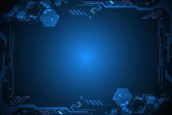 Futuristic digital glowing tech frame 