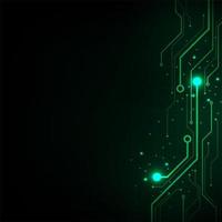 Minimalist green glowing tech line background 