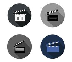 Set of clapper icons on white background vector