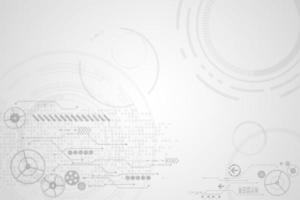 Grey and white circular digital tech drawing concept  vector