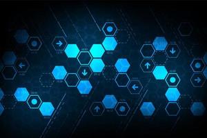 Glowing blue gradient hexagon mosaic tech concept  vector