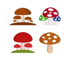 set of mushroom icons on a white background vector