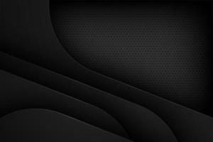 Black overlapping layered 3d paper shape background  vector