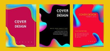 Fluid color covers set vector