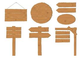 Collection of wooden signboards vector
