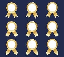 Collection of golden award ribbons vector