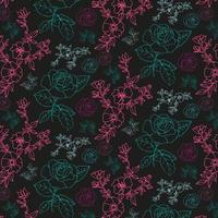 hand drawn floral outline pattern vector