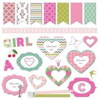 Textile frames. Scrapbook design elements vector