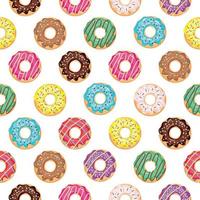 Seamless pattern with glazed donuts. vector