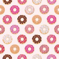 Seamless pattern with glazed donuts. vector