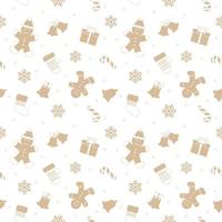 Christmas seamless pattern with gingerbread man. vector