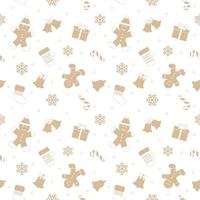 Christmas seamless pattern with gingerbread man. vector