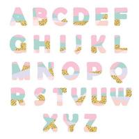 Modern abstract font with glitter vector