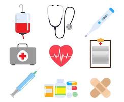 Collection of medical elements vector