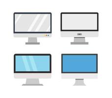 Computer monitor icon set vector