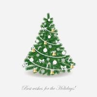 Christmas tree. Traditionally decorated. Realistic. vector