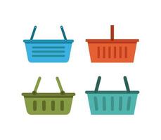 Set of shopping basket icons vector