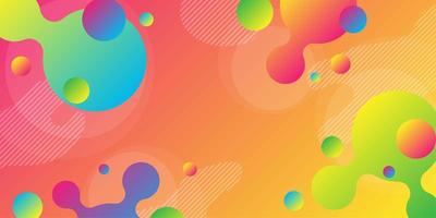 Bright red and orange gradient background with colorful overlapping shapes  vector