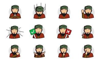 Muslim Person set with expressions vector