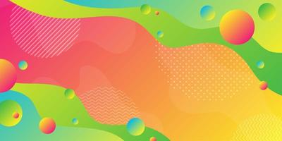 Bright green and orange fluid shapes with overlapping spheres  vector