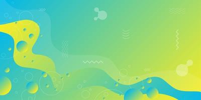 Yellow green and blue fluid gradient shapes  vector