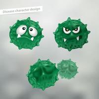 Set of germ or dirt cartoon characters vector