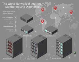 Blockchain de datos isométricos vector