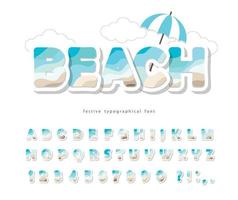 Modern seaside landscape font.  vector