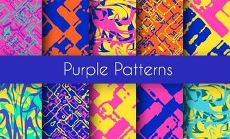 Set of marble purple patterns