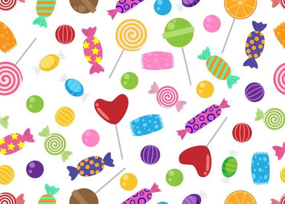 Seamless pattern of sweets and candies