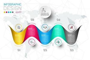 Business step options and abstract infographics number options template. vector