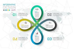 Opciones de paso de negocio y plantilla de opciones de número de infografía abstracta. vector