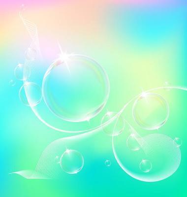 Transparent bubble on vector graphic art.
