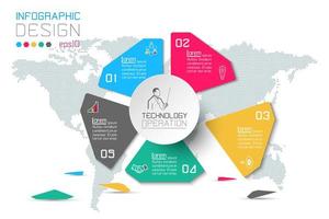 Business step options and abstract infographics number options template. vector