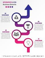 Infographic business timeline with 4 steps on gradient arrow vector