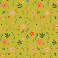 floral pattern with flowers and leaves vector