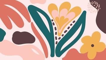 Modern organic shapes floral pattern vector