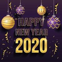 Happy new year 2020 vector