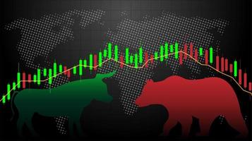 Bull Market Vs. Bear Market Candle stick graph chart vector