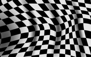 Warped black and white checkered flag vector