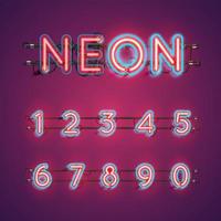 Two coloured double stroke neon character set vector illustration