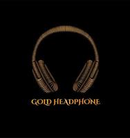 gold headphone vector