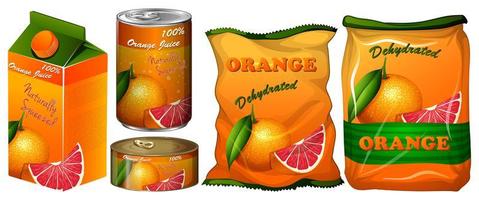 Dehydrated orange in different packaging vector