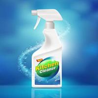 Realistic kitchen spray cleaner mock up vector
