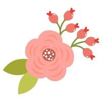 Flowers of antique roses and branches vector