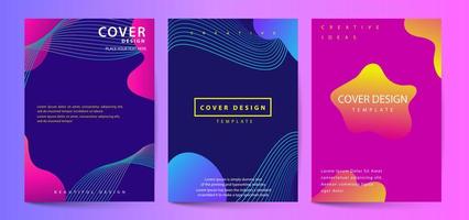 Gradient fluid shapes abstract covers set vector