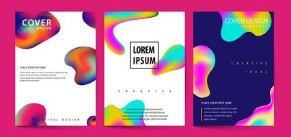Fluid color covers set. Colorful bubble shapes with gradients. Trendy design. vector