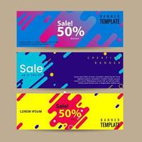 Abstract motion banners. Colorful geometric shapes composition. vector